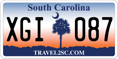 SC license plate XGI087