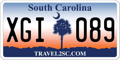 SC license plate XGI089