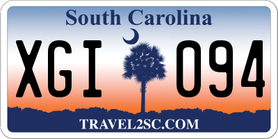 SC license plate XGI094