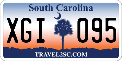 SC license plate XGI095