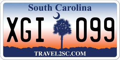 SC license plate XGI099