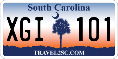 SC license plate XGI101