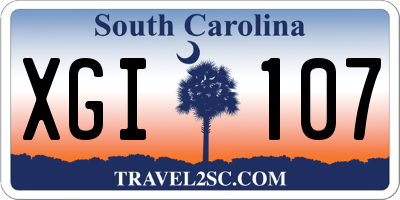 SC license plate XGI107