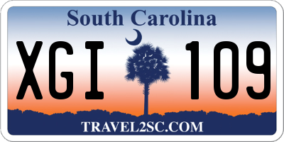 SC license plate XGI109