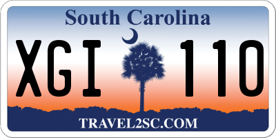 SC license plate XGI110