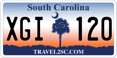 SC license plate XGI120