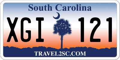 SC license plate XGI121
