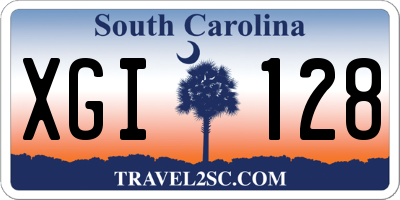SC license plate XGI128