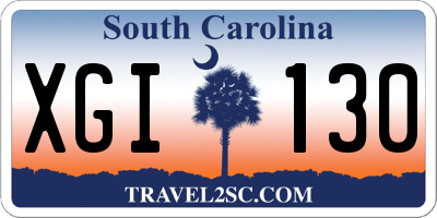SC license plate XGI130