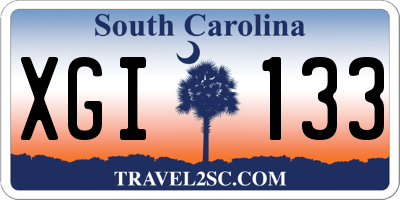SC license plate XGI133