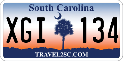 SC license plate XGI134