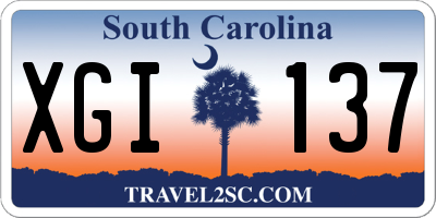 SC license plate XGI137