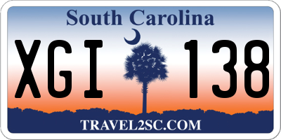 SC license plate XGI138