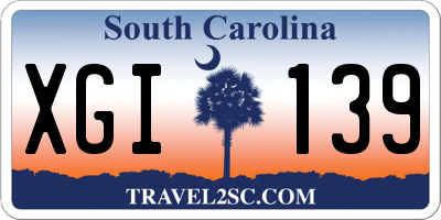 SC license plate XGI139
