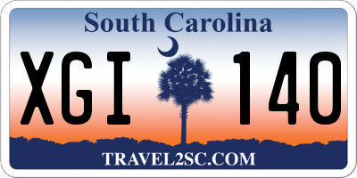 SC license plate XGI140