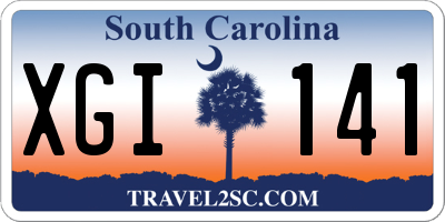 SC license plate XGI141