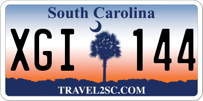 SC license plate XGI144
