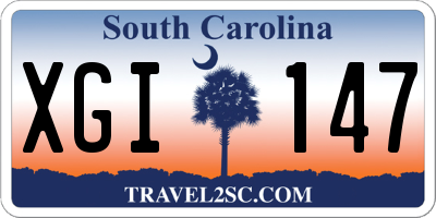 SC license plate XGI147