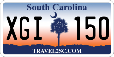 SC license plate XGI150