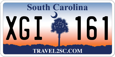 SC license plate XGI161