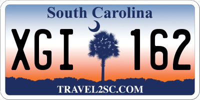 SC license plate XGI162