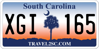 SC license plate XGI165