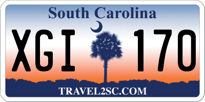 SC license plate XGI170
