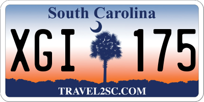 SC license plate XGI175