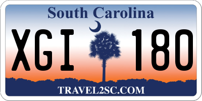 SC license plate XGI180