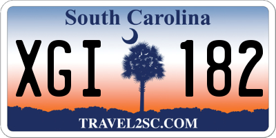 SC license plate XGI182