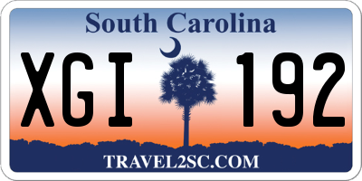 SC license plate XGI192