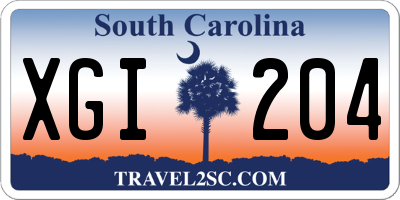 SC license plate XGI204