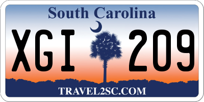 SC license plate XGI209
