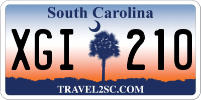 SC license plate XGI210