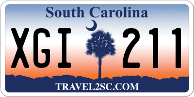 SC license plate XGI211