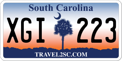 SC license plate XGI223