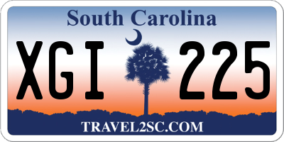 SC license plate XGI225