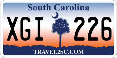 SC license plate XGI226