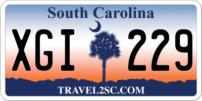 SC license plate XGI229