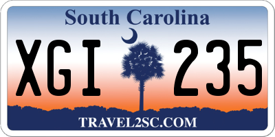 SC license plate XGI235
