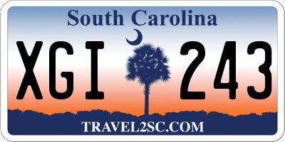 SC license plate XGI243