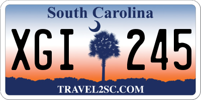 SC license plate XGI245