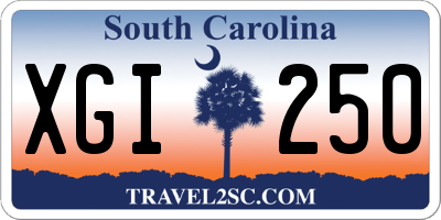 SC license plate XGI250