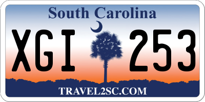 SC license plate XGI253