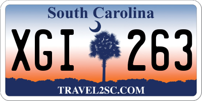 SC license plate XGI263