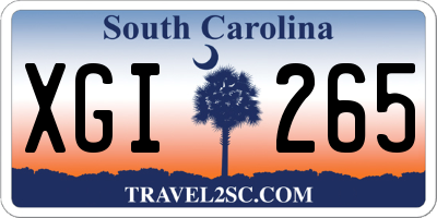 SC license plate XGI265