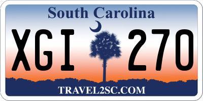 SC license plate XGI270