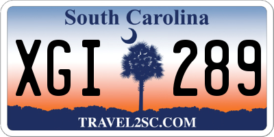 SC license plate XGI289