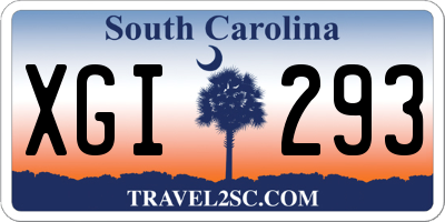 SC license plate XGI293