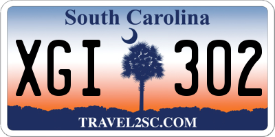 SC license plate XGI302